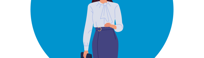 Woman in blouse and pencil skirt