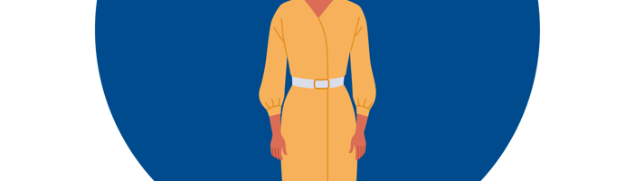 Woman in long yellow dress
