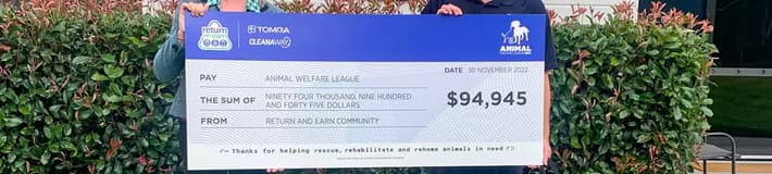 Animal Welfare League cheque
