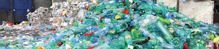 Mountains of empty plastic bottles