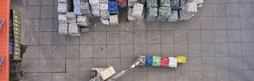 Aerial view of TOMRA Feedstock storage area